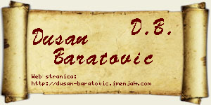 Dušan Baratović vizit kartica